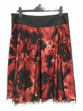 Image 4 of New Marks and Spencer Per Una Black Red Skirt Size 14