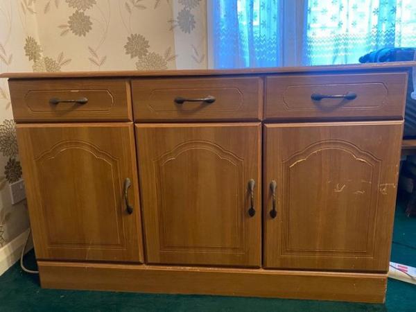Image 2 of SIDEBOARD height: 77.5cms width 123.5cms depth: 43cms. £20