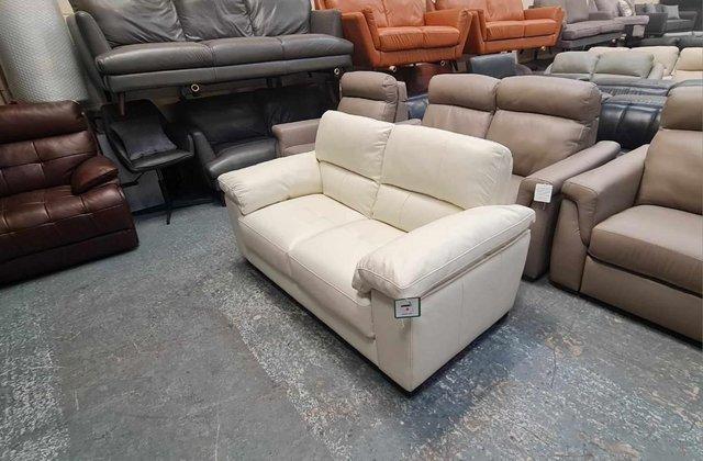 Image 5 of Ex-display Turin light cream leather 2 seater sofa