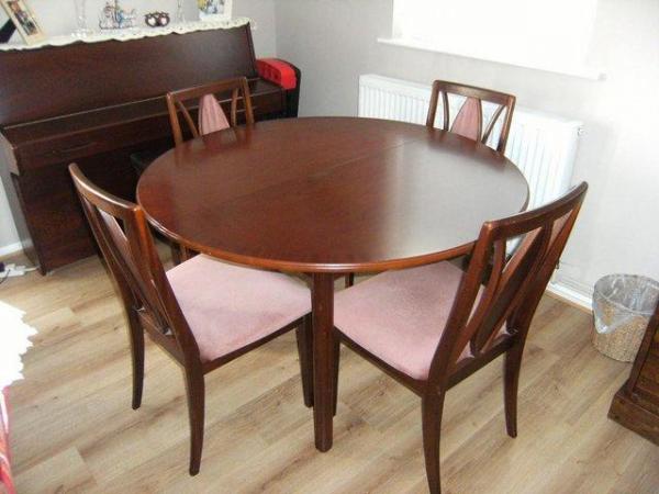 Image 2 of G Plan dinning table and chairs