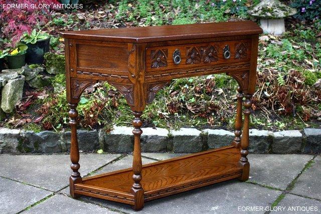 Image 61 of AN OLD CHARM LIGHT OAK CANTED CONSOLE TABLE LAMP PHONE STAND