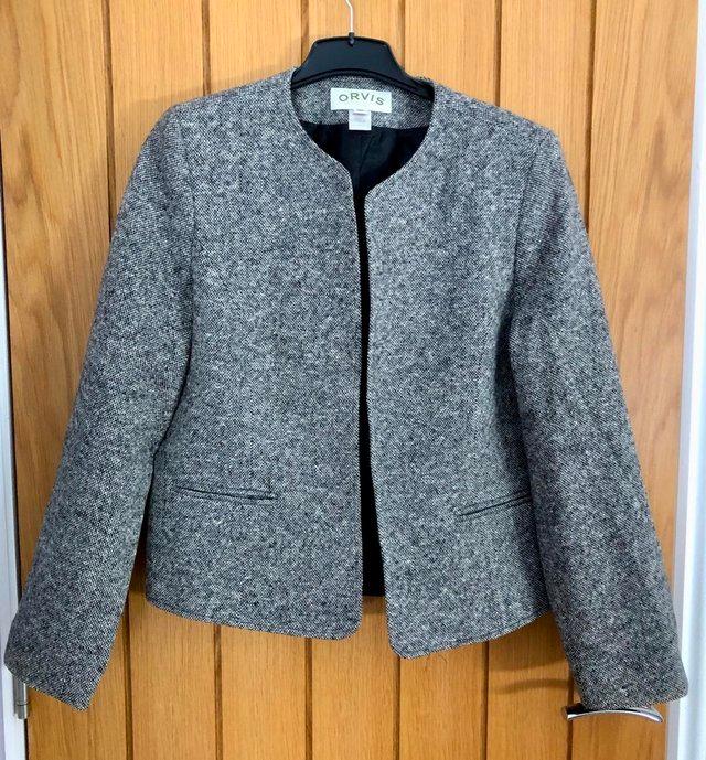 Preview of the first image of ORVIS Ladies Tweed Wool Jacket. Size 10.