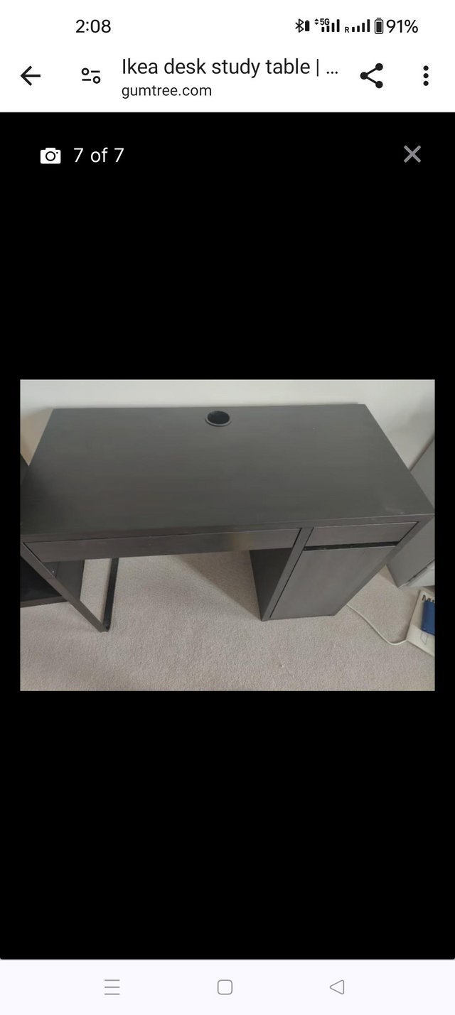 Preview of the first image of Ikea study table desk with drawers.
