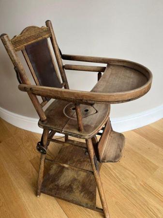 Image 2 of Early Victorian highchair which converts to a walker