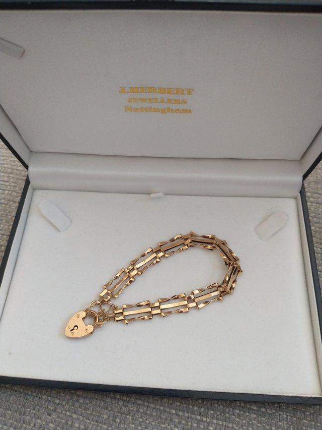 Preview of the first image of Gold Gate Braclet. Great condition.