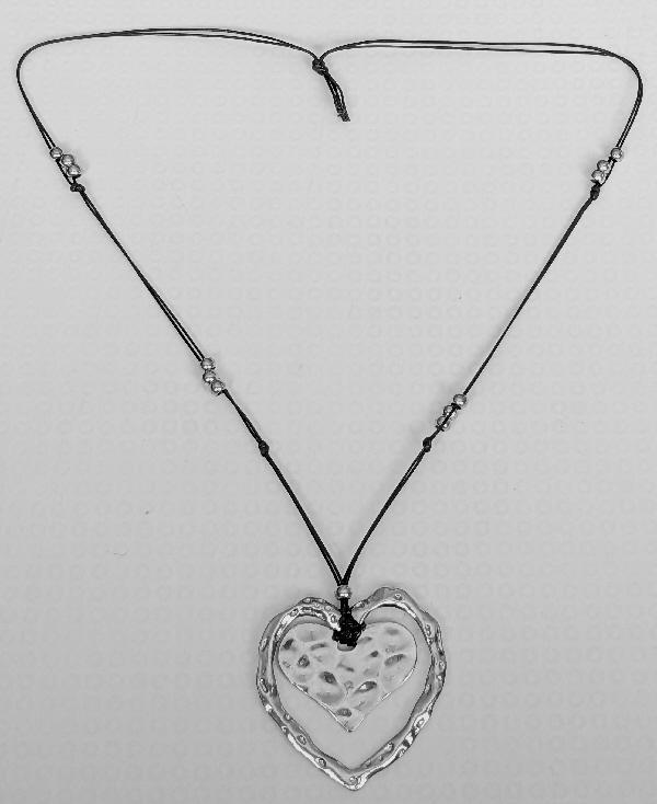Preview of the first image of Beautiful Silver Coloured Love Heart Necklace.
