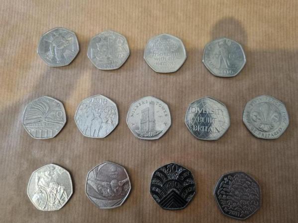 Image 3 of Collection of 50p coins. Some very rare