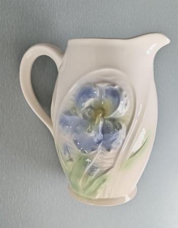 Image 3 of Poet Laval Pottery.  Ceramic Jug/Vase.  7" Tall.
