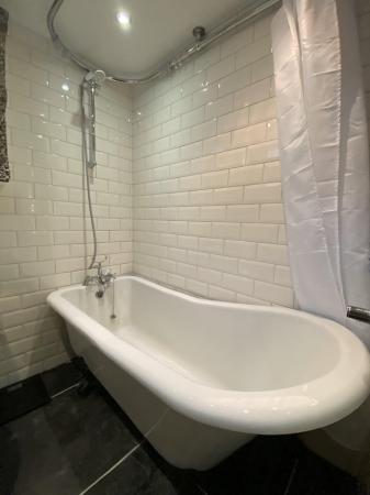 Image 3 of Roll Top Slipper Bath & Chrome Oval Shower Curtain Rail