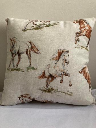 Image 1 of Horse Print Cushion and Cover (13”x13”)