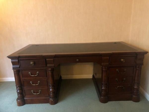 Image 1 of executive office desk free standing top on two pedestals