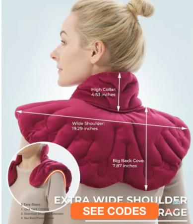 Image 1 of Heated Neck Wrap Microwave Neck Warmer Shoulder Heat Pad
