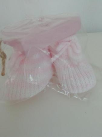 Image 2 of Baby Girl Bootees and Plaque Gift Set
