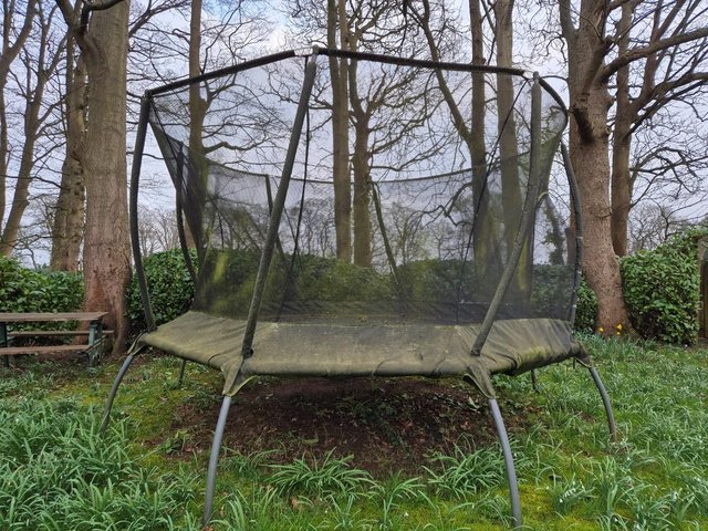 Preview of the first image of Large garden Trampolene,all there, ready for your kids.