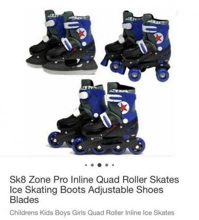 Image 3 of Skates 3 in 1 adjustable shoes size from 31 to 34