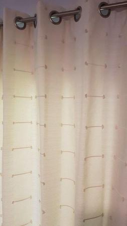 Image 2 of PAIR OF WIDE CREAM EYELET CURTAINS