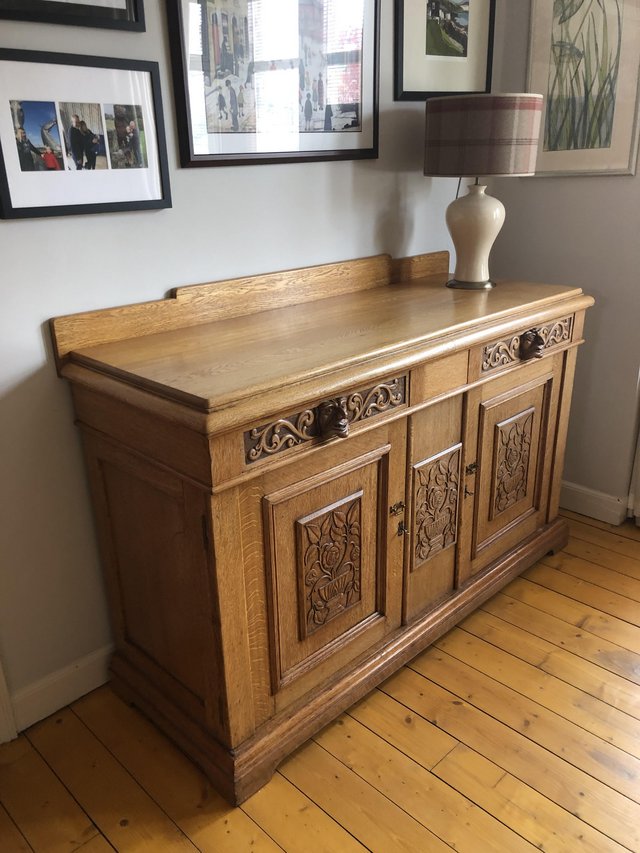 Preview of the first image of Unique Carved Period Sideboard; one off and real feature pue.
