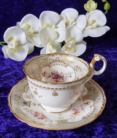 Image 1 of Ridgway Union Wreath Shape teacup and saucer