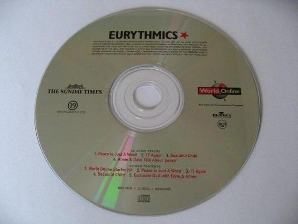 Image 3 of Eurythmics – Peace Is Just A Word - 4 Track Enhanced CD Samp