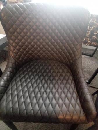 Image 2 of Dunelm grey faux leather chairs excellent condition