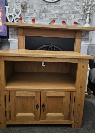 Image 3 of Oak TV Cabinet cost £499 sideboard shelf unit cupboard stora