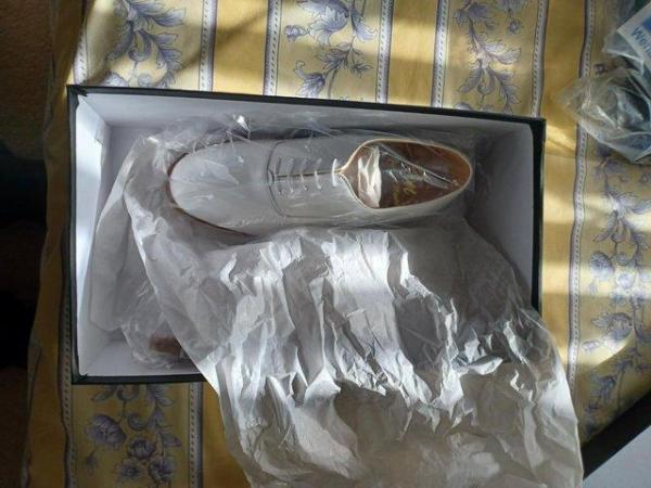 Image 3 of Giorgio Moure White Dress Shoes Size 6 still boxed as new