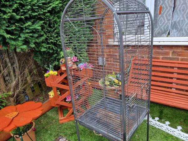 Image 1 of large parrot cage it has a large open up top