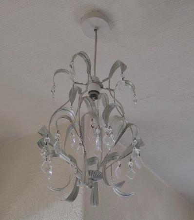 Image 1 of Lovely Cream Distressed Look Pendant Light Fitting