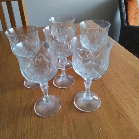 Image 2 of Six Lead Crystal Burgundy Glasses
