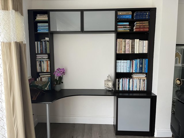 Preview of the first image of Desk with bookcase all from Ikea.