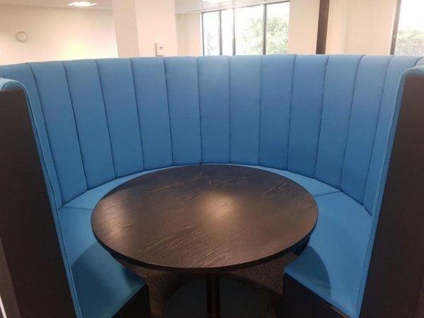 Image 3 of 8-10 Seater Black-Blue Contrast Office High Back Meeting pod