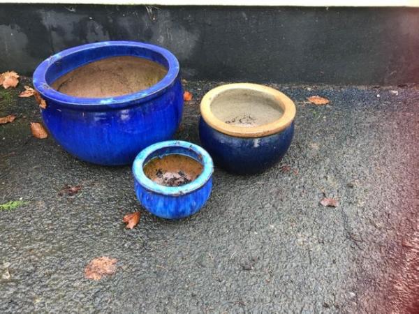 Image 1 of Three different sized ceramic planters