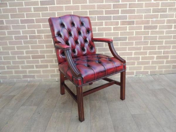 Image 8 of Chesterfield Ox Blood Fully Buttoned Chair (UK Delivery)