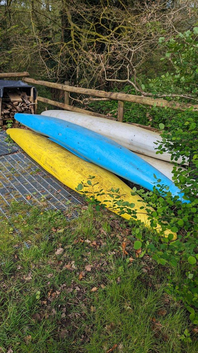 Preview of the first image of 6 kayaks in fair to good condition no leaks.
