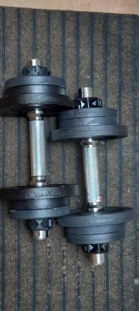 Image 1 of Pair Of 10kg Dumbbells With Chrome Grip