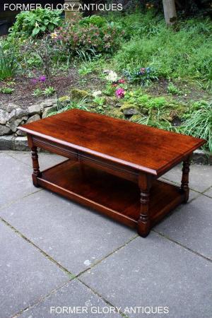 Image 22 of A TITCHMARSH AND GOODWIN STYLE OAK TWO DRAWER COFFEE TABLE