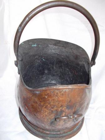 Image 5 of Old copper Sailsbury coal bucket scuttle, nice patina (C)