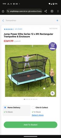 Image 2 of 8ft by 12ft rectangular trampoline