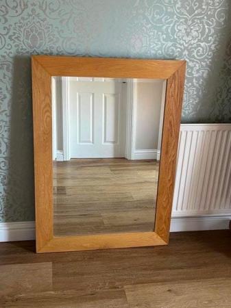 Image 1 of Oak Mirror with Bevelled edge Glass