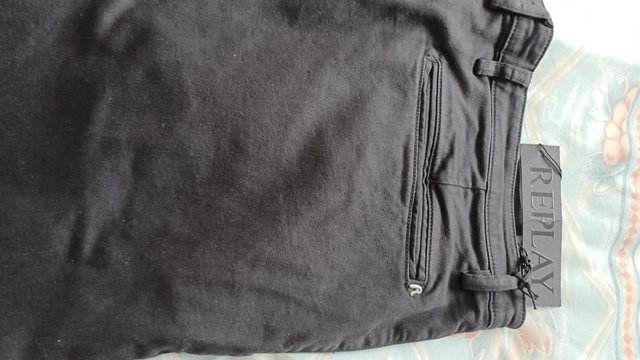 Image 3 of Replay Mens Benni Chino Stretch Cotton Trousers Black 36 wai