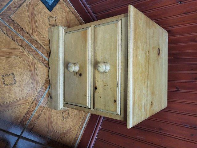 Preview of the first image of Solid Pine 2 Drawer Bedside Good Condition.