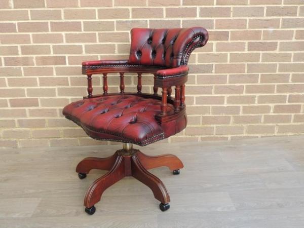 Image 5 of Chesterfield Ox Blood Captains Chair (UK Delivery)