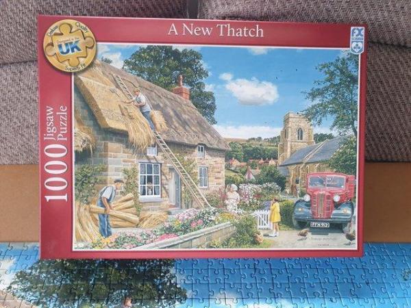 Image 2 of 1000 piece Jigsaw called A NEW THATCH  by FX SCHMID