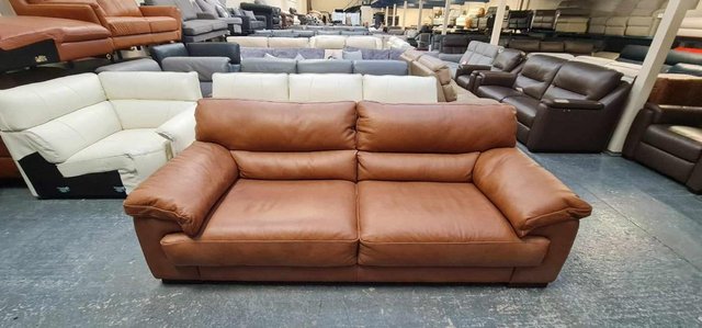 Image 11 of Ex-display Santino apollo tan leather 3 seater sofa