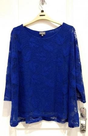 Image 1 of Phase Eight Blue Double Layered Top Size 12