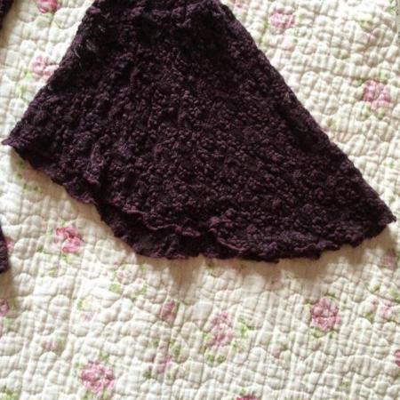 Image 8 of Pretty Chocolate Stretch Lace Flounce Sleeve Top, size 18