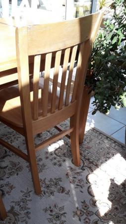 Image 2 of Solid Wood Dining Table & Chairs, Seats 4-6 - Good Condition