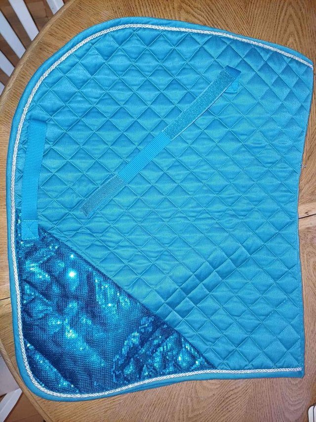 Preview of the first image of Teal/Turquoise Full Saddle Pad With Sparkles.