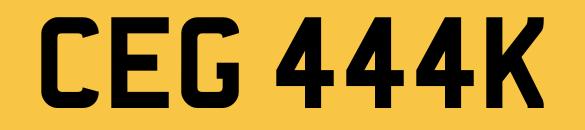 Preview of the first image of CEG444K Number Plate Private Personalised Registration.