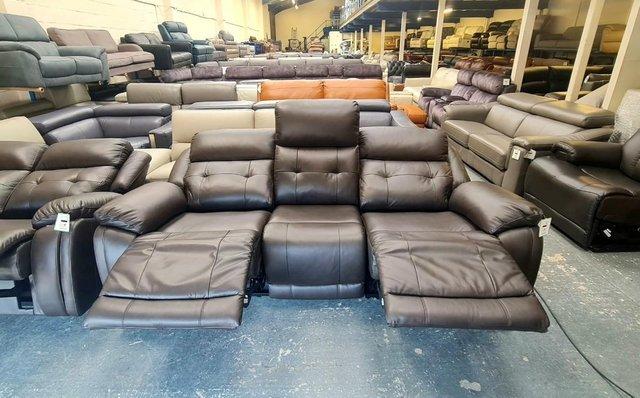 Image 9 of La-z-boy El Paso brown leather recliner 3+2 seater sofas